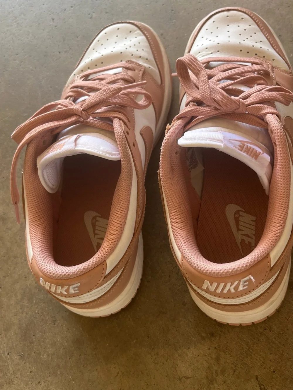 Nike Women's Low-Top Sneakers in Blush Pink and White